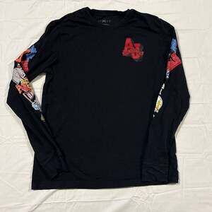Air Jordan Multi-Logo Sticker Print Long Sleeve T-Shirt